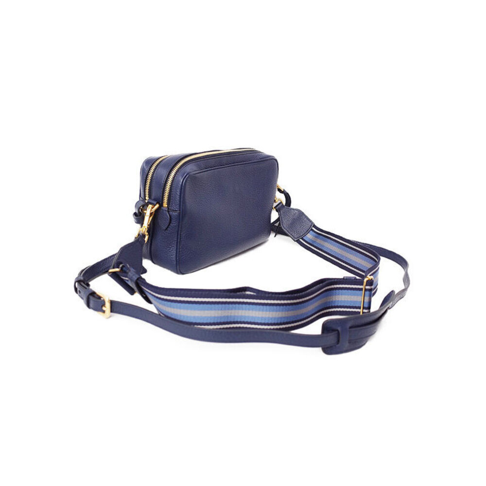 Prada bag Phenix Blue Camera Zip Vitello Bag Double Shoulder leather